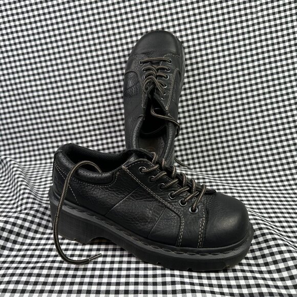 Dr Martens Vintage Melissa Chunky Oxford Black Leather Shoe Women's 7 90s / Y2K - Picture 1 of 6